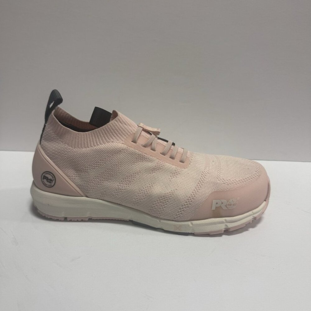 Timberland Pro Womens Day One Safety Radius Knit Sneaker Pink Size 8.5W
